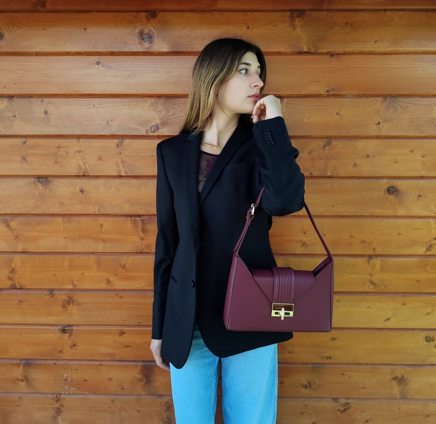 Borsa a spalla Letter