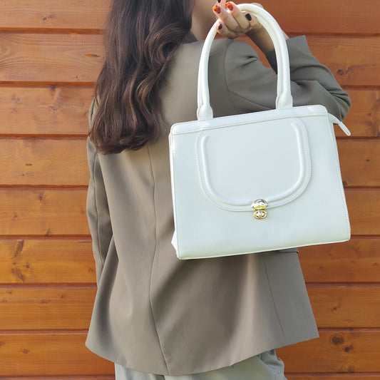 Borsa a spalla White Fresh con pochette