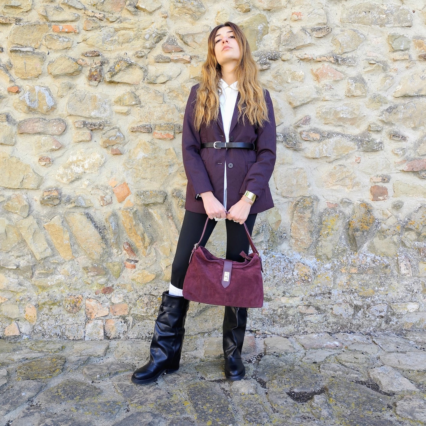 Borsa a spalla Suede Florence