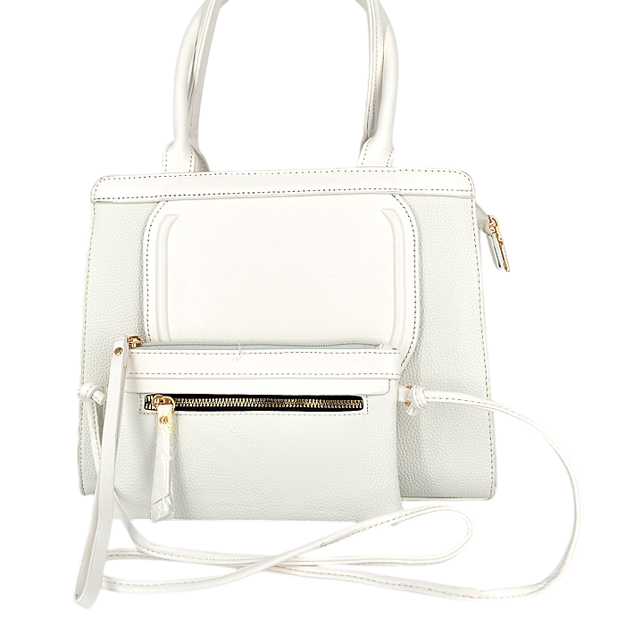 Borsa a spalla White Fresh con pochette