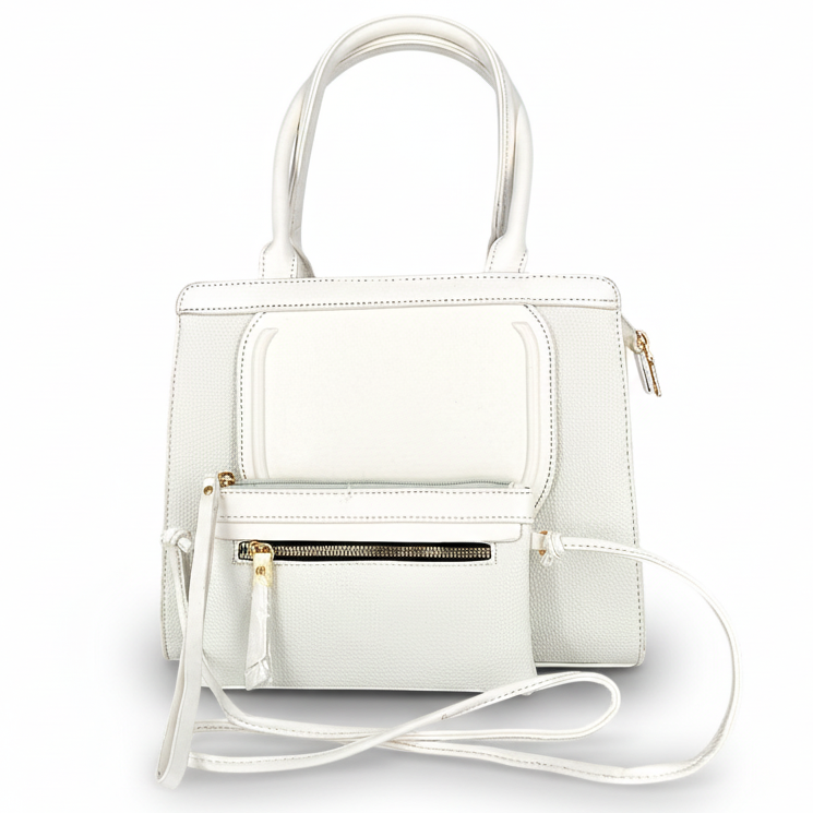 Borsa a spalla White Fresh con pochette