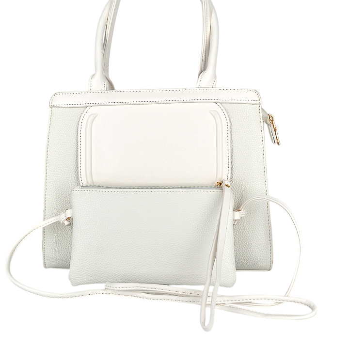 Borsa a spalla White Fresh con pochette