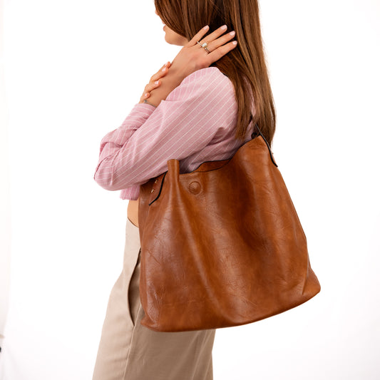 Borsa a spalla Chocolate con pochette