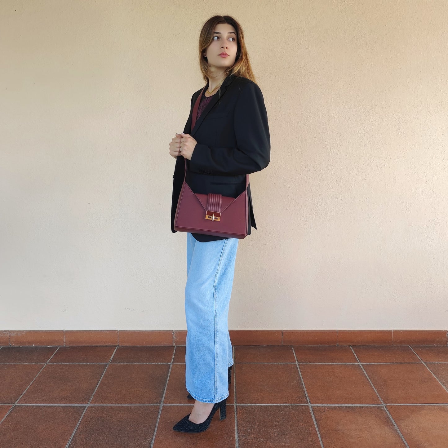 Borsa a spalla Letter