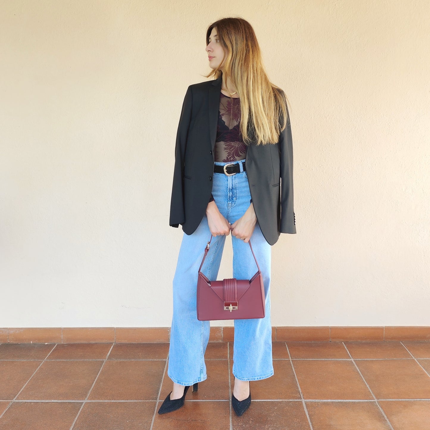 Borsa a spalla Letter