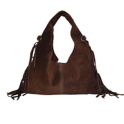 Borsa a spalla Suede Fringe