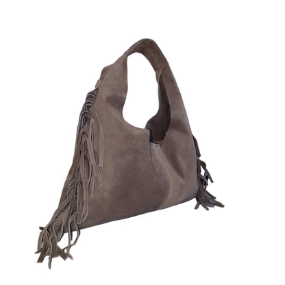 Borsa a spalla Suede Fringe